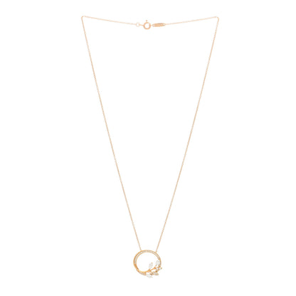Tiffany 18K Rose Gold Diamond Victoria Vine Circle Pendant Necklace 3 of 5