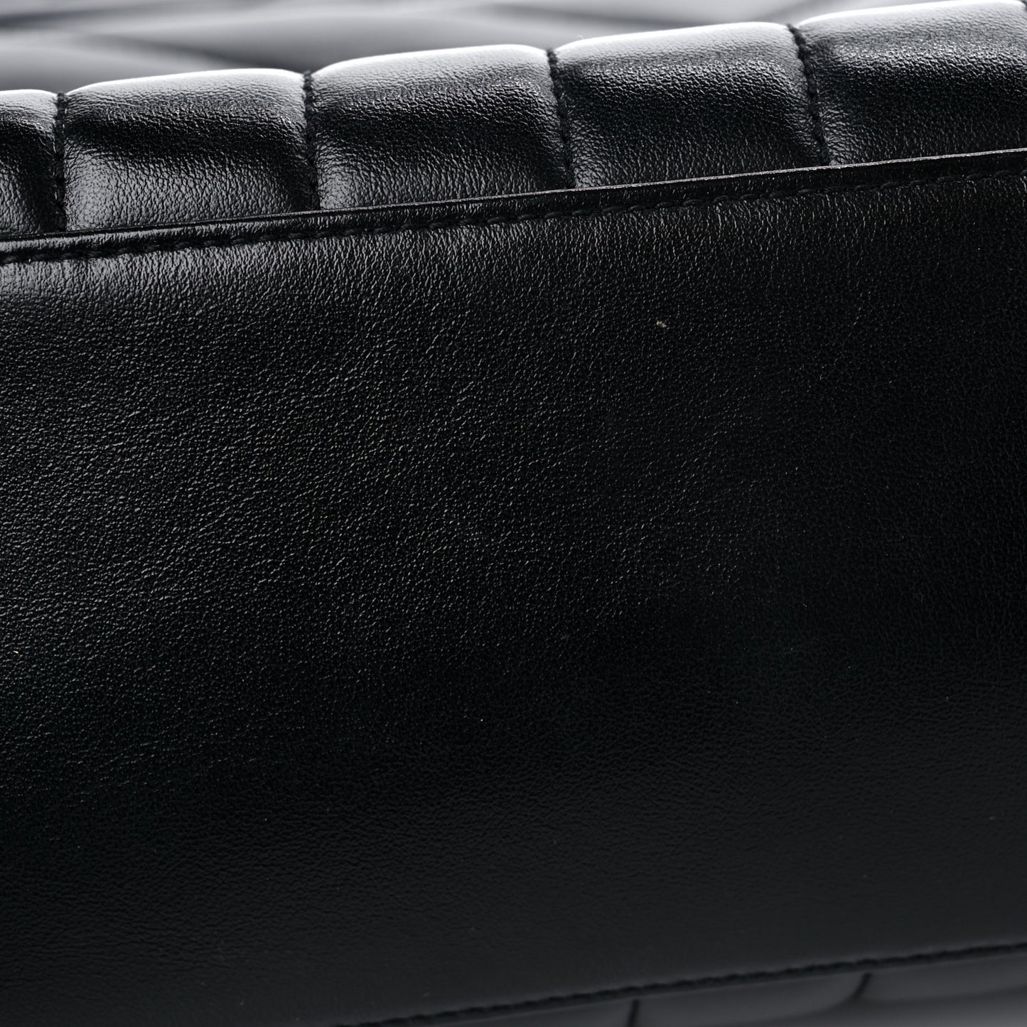 Calfskin Y Quilted Monogram Medium Loulou Chain Satchel Black