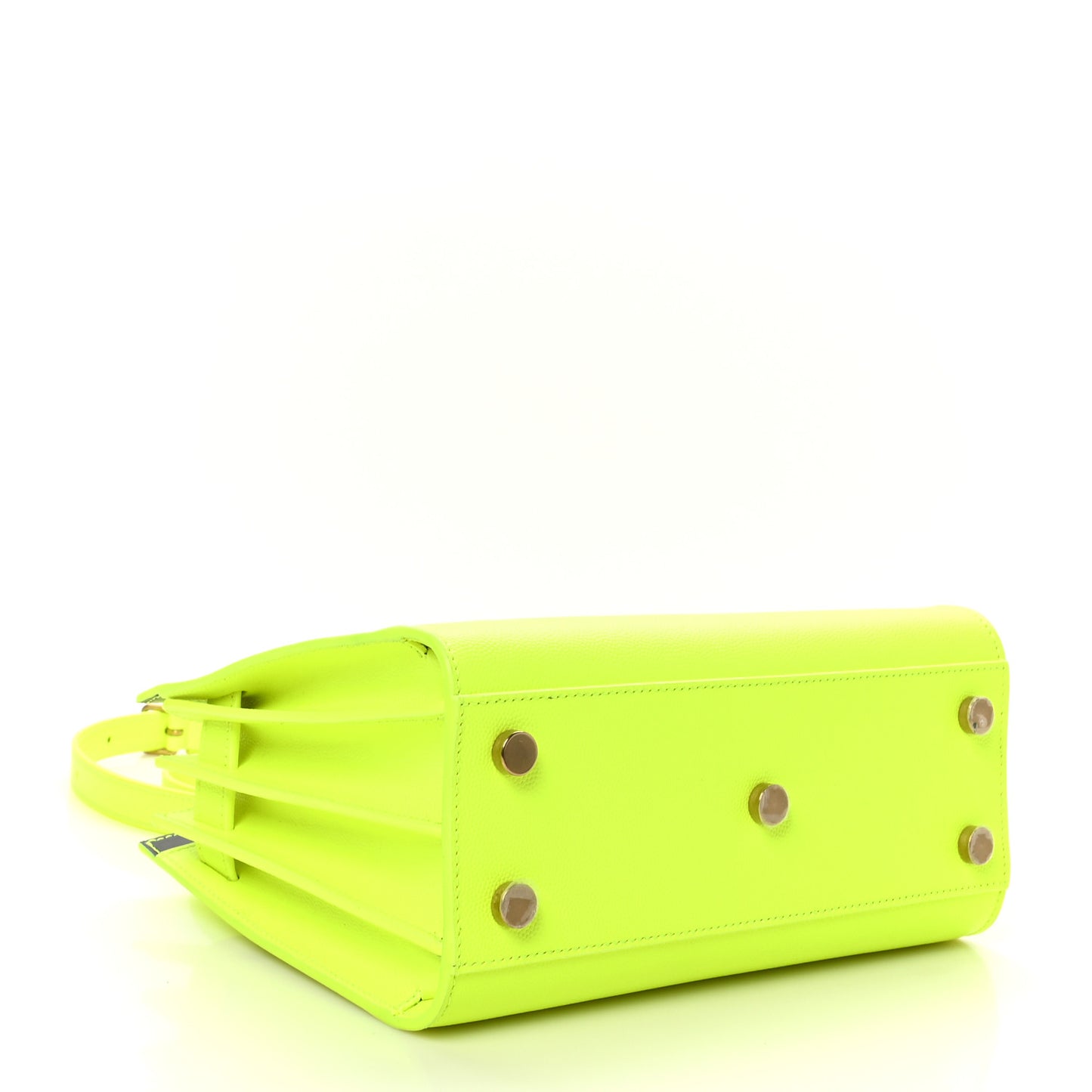 Grained Calfskin Nano Sac De Jour Fluo Safety Yellow