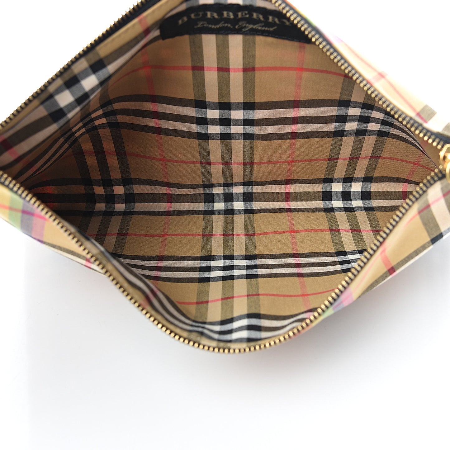 Vintage Rainbow Check Zip Pouch Antique Yellow