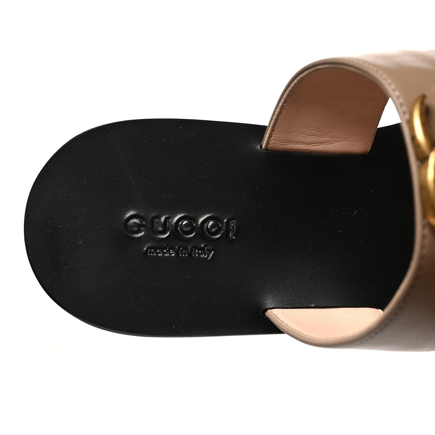 Gucci Calfskin GG Marmont Thong Sandals 35 Mud 35.5 Mud 7 of 9