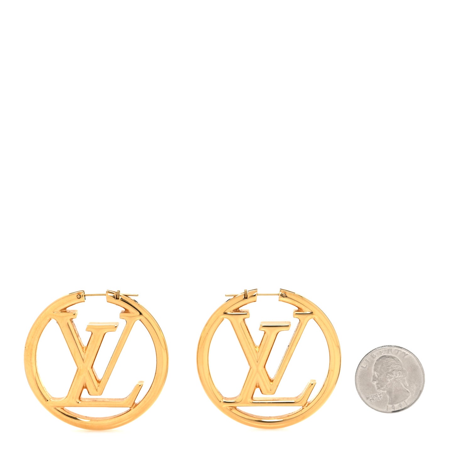 Metal Louise Hoop Earrings Gold