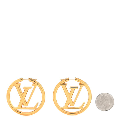 Louis Vuitton Metal Louise Hoop Earrings Gold 2 of 5