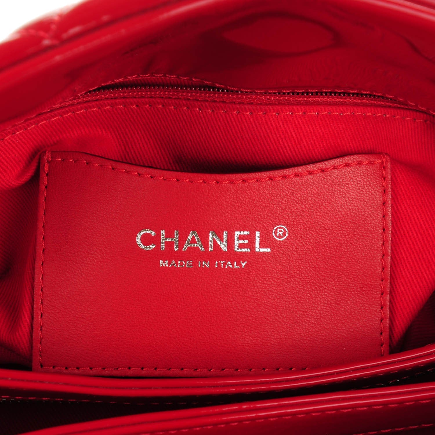 Chanel Patent Quilted Medium Just Mademoiselle Bowling Bag Red 6 of 7