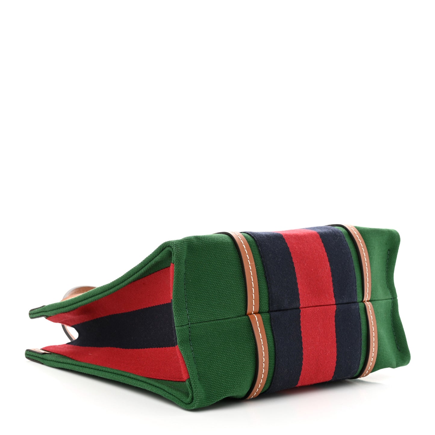 Canvas Calfskin Web Small Interlocking G Tote Bag Green Red