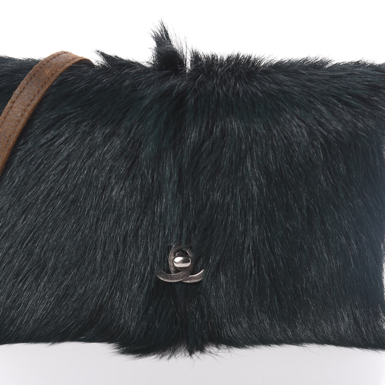 Chanel Goat Hair Wallet On Chain WOC Dark Green 8 of 10