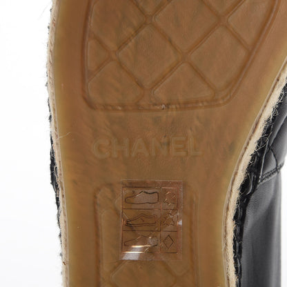 Chanel Lambskin Quilted CC Espadrilles 38 Black 7 of 12