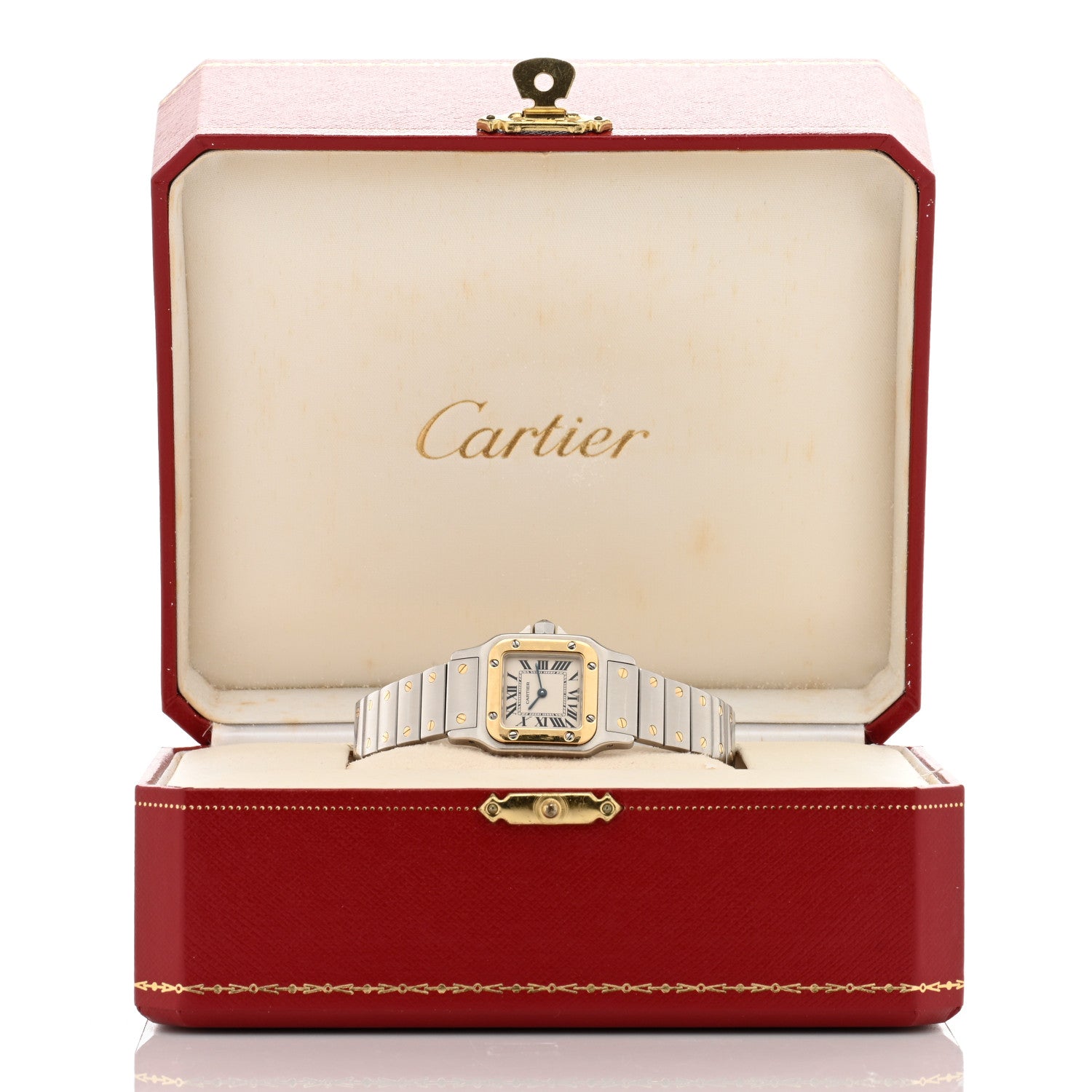 Cartier Stainless Steel 18K Yellow Gold 24mm Santos De Cartier Galbee Quartz Watch 5 of 5