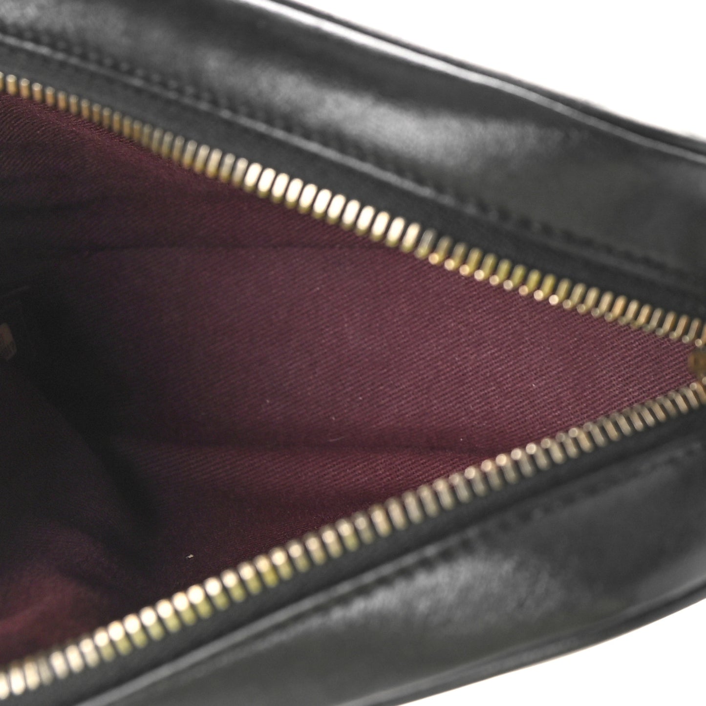 Lambskin Chevron Quilted Pyramid CC Camera Case Black