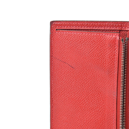 Hermes Epsom Bearn Gusset Wallet Rouge Casaque 8 of 18