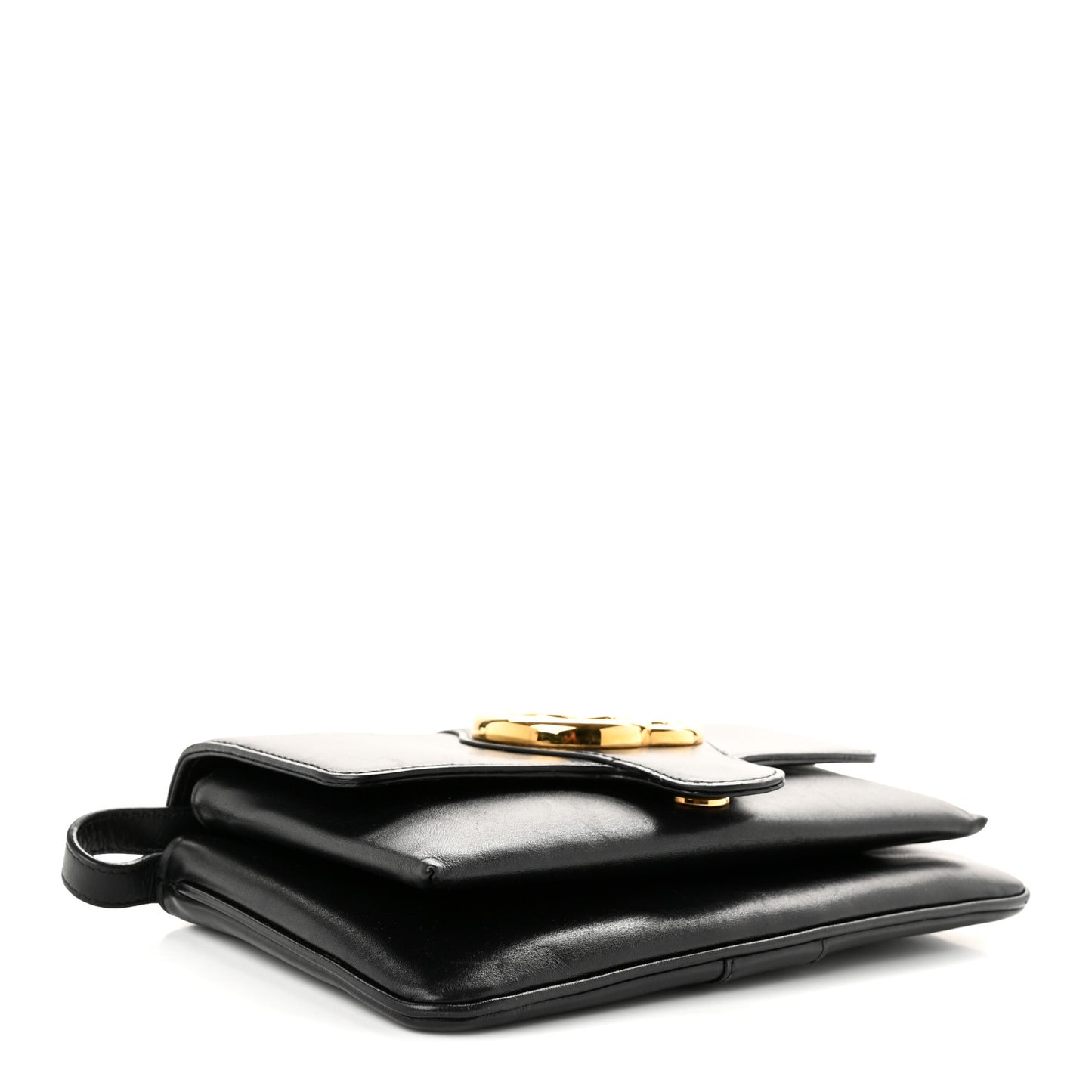 Vitello Palmellato Lux Small Arli Flap Shoulder Bag Black