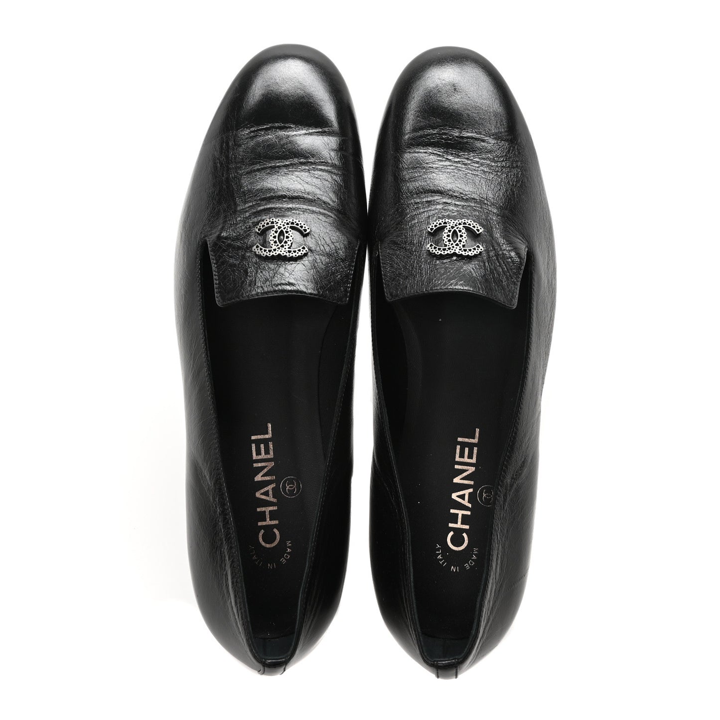 Lambskin CC Loafers 41 Black