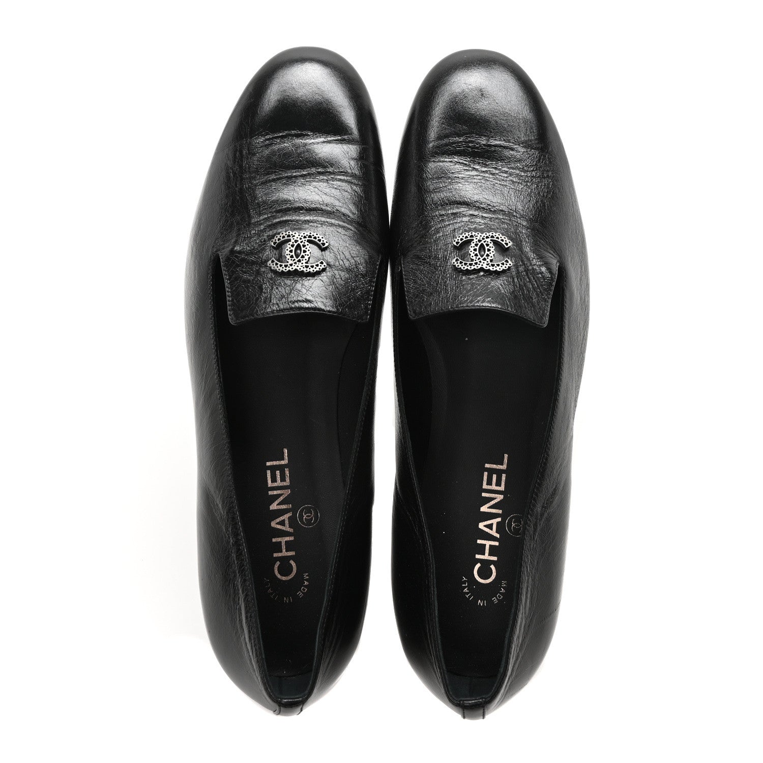 Chanel Lambskin CC Loafers 41 Black 4 of 19