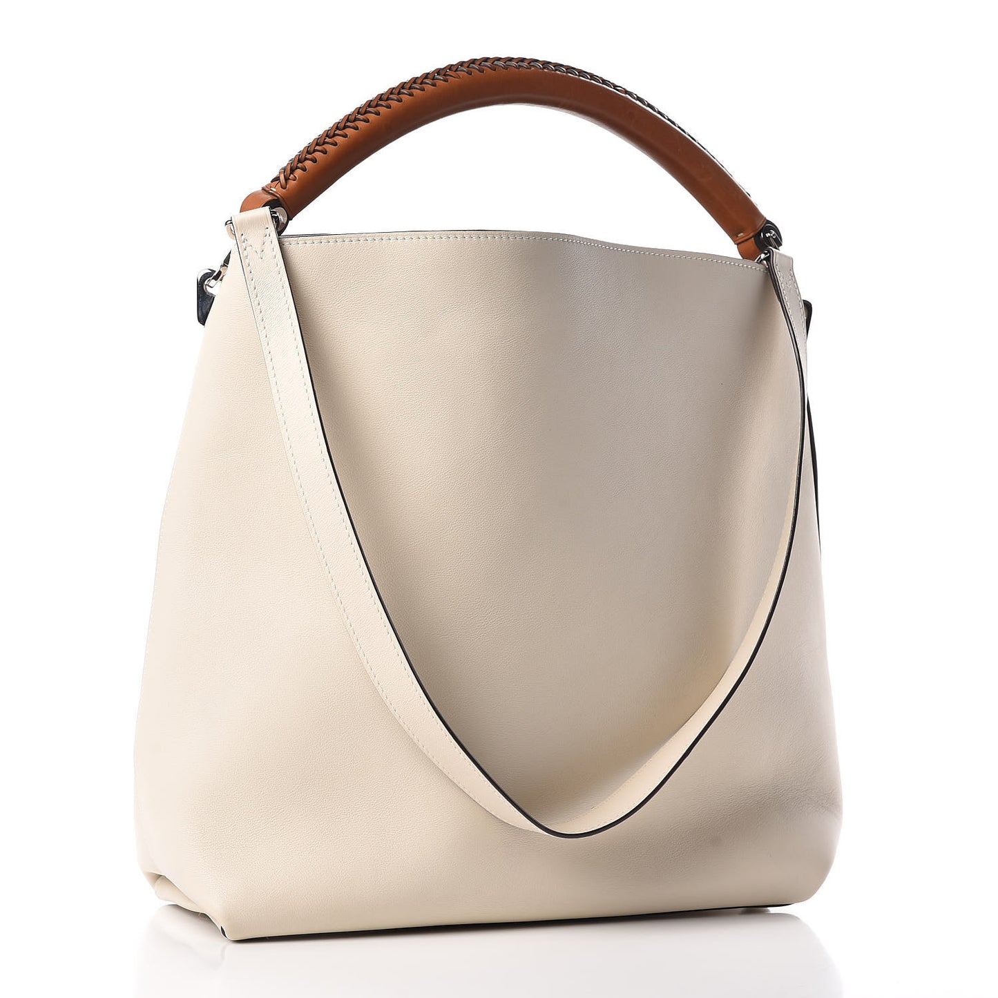 Veau Soie Calfskin Parnassea Bagatelle Hobo Blanc Casse