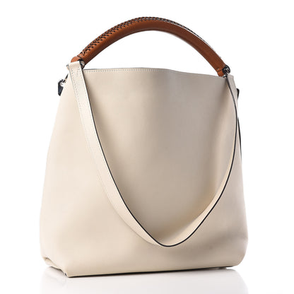 Louis Vuitton Veau Soie Calfskin Parnassea Bagatelle Hobo Blanc Casse 4 of 16