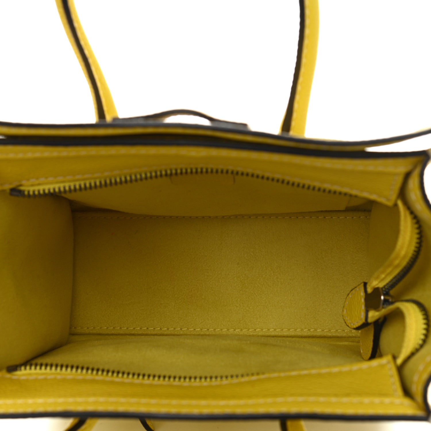 Celine Drummed Calfskin Nano Luggage Citron 5 of 15