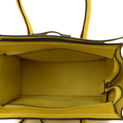 Celine Drummed Calfskin Nano Luggage Citron 5 of 15