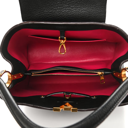 Louis Vuitton Taurillon Capucines MM Black Fuchsia 5 of 10
