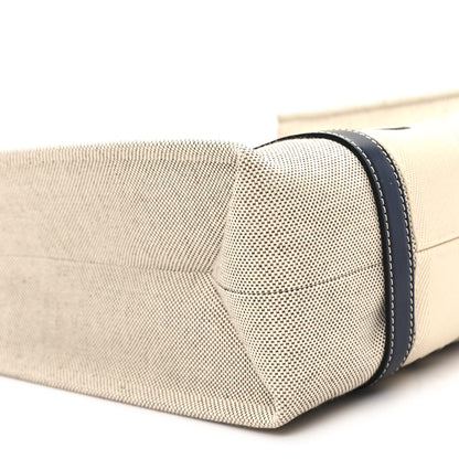 Chloe Linen Calfskin Medium Woody Ribbon Tote White Blue 9 of 11