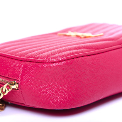 Saint Laurent Grain De Poudre Matelasse Monogram Mini Lou Camera Bag Fuchsia 6 of 12