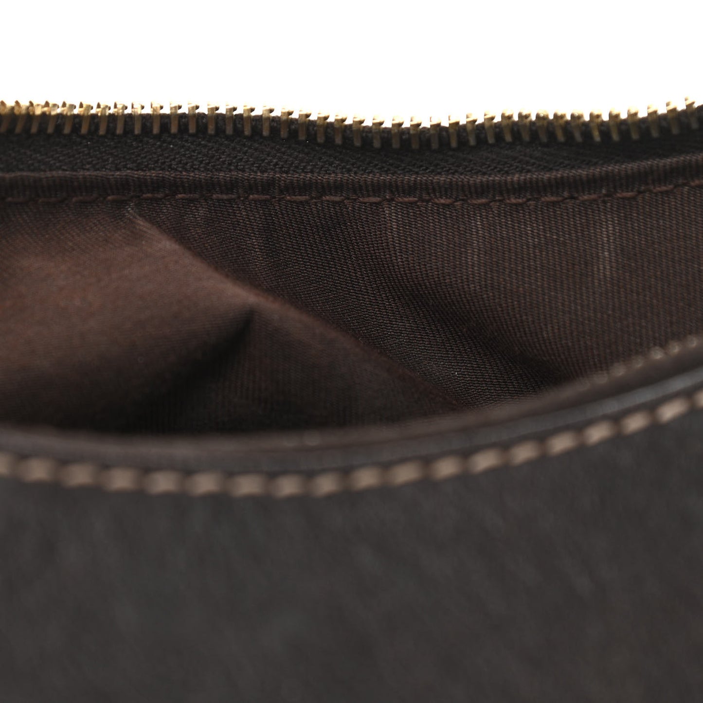 Monogram Medium D Gold Ring Hobo Dark Brown