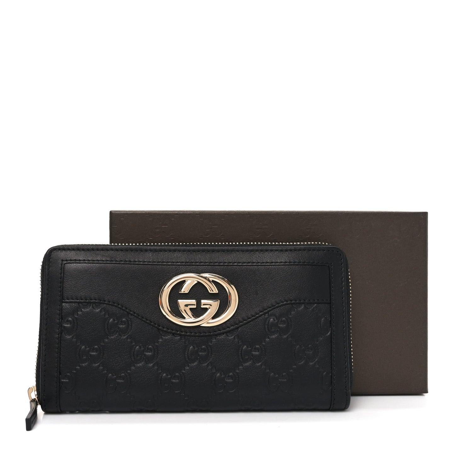 Guccissima Signature Sukey Zip Around Wallet Black