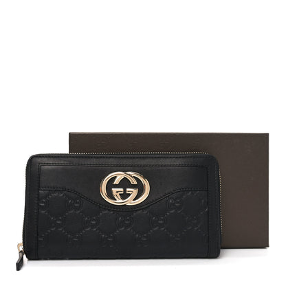 Gucci Guccissima Signature Sukey Zip Around Wallet Black 8 of 8
