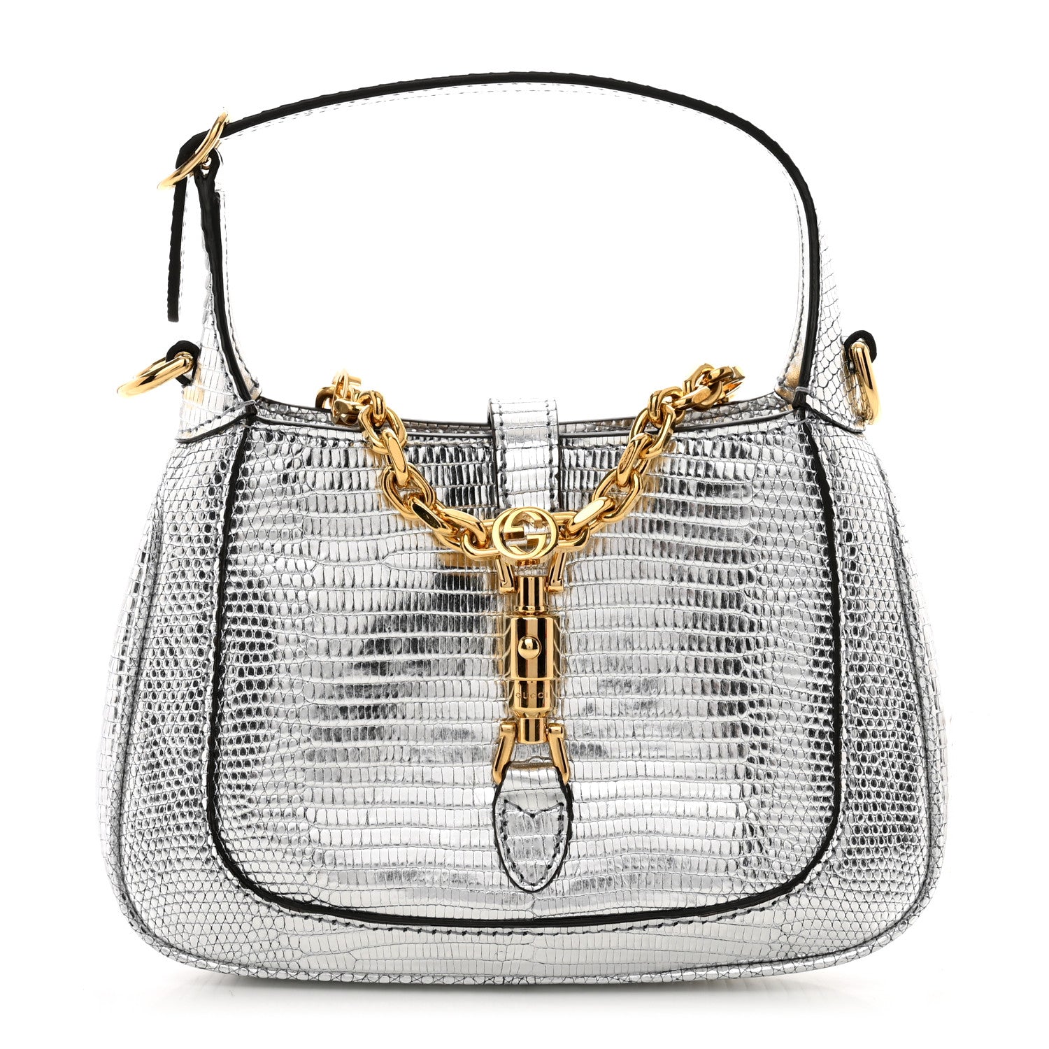 GUCCI Lizard Mini Jackie 1961 in the color Silver by FASHIONPHILE