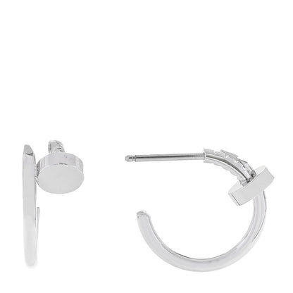 Cartier 18K White Gold Juste Un Clou Hoop Earrings 1 of 6
