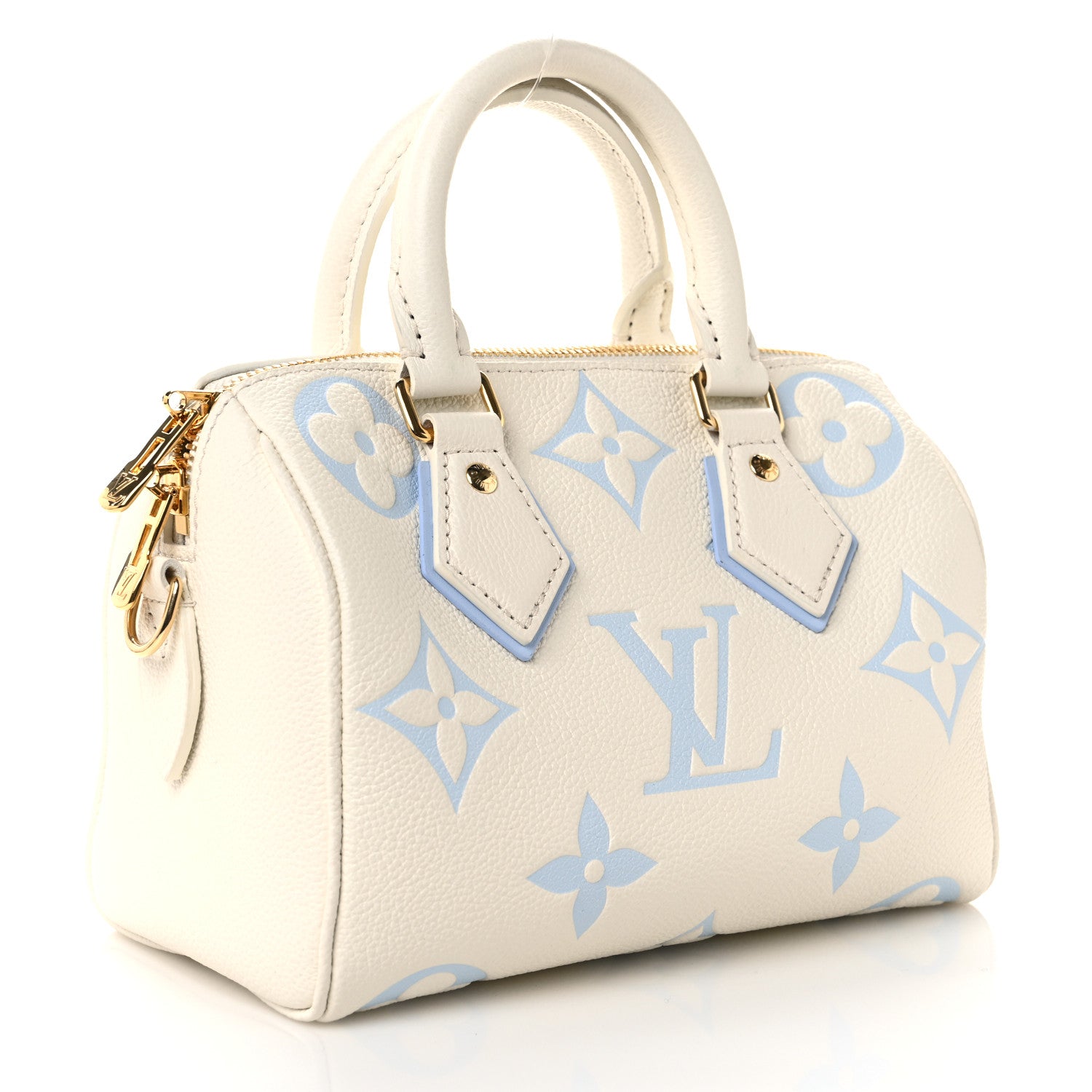 Louis Vuitton Empreinte Monogram Giant Speedy Bandouliere 20 Latte Candy Blue 2 of 9