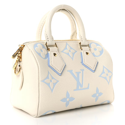 Louis Vuitton Empreinte Monogram Giant Speedy Bandouliere 20 Latte Candy Blue 2 of 9