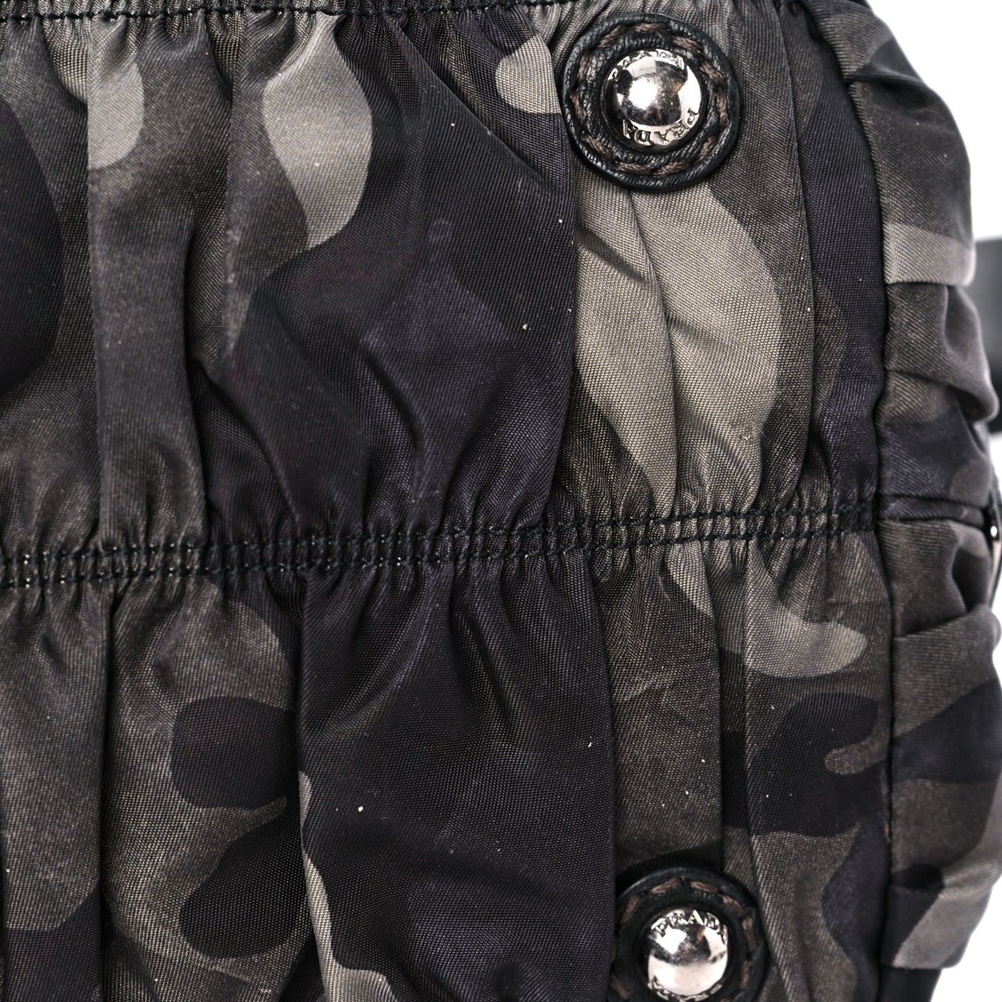 Tessuto Nylon Gaufre Camouflage Tote Fumo