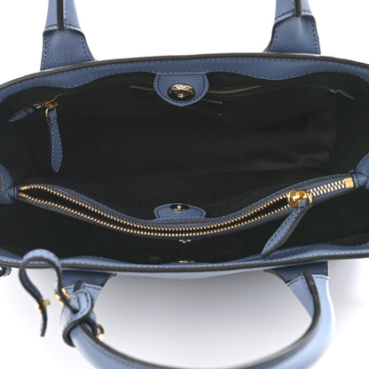 Burberry Derby Calfskin House Check Medium Banner Tote Slate Blue 5 of 11