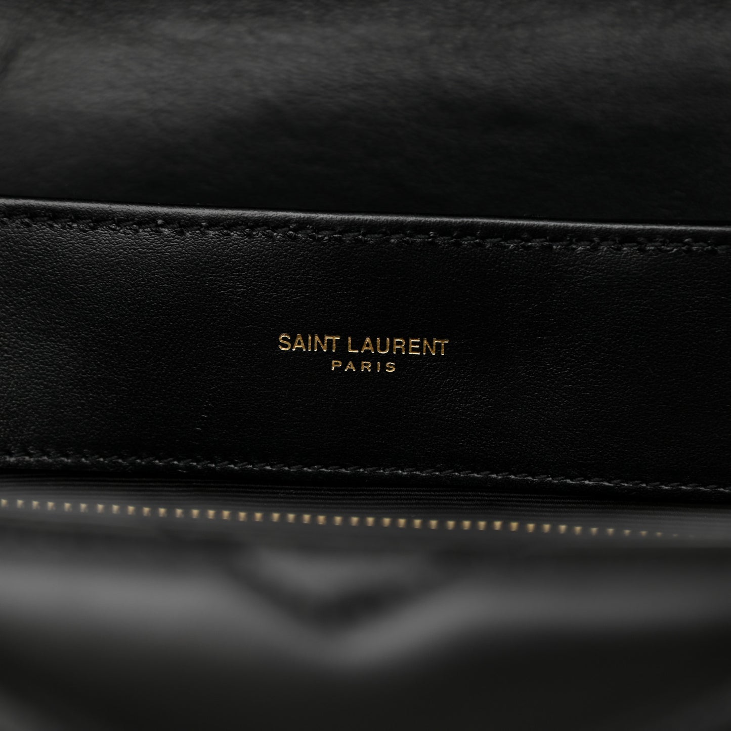 Calfskin Y Quilted Monogram Large Loulou Chain Satchel Black