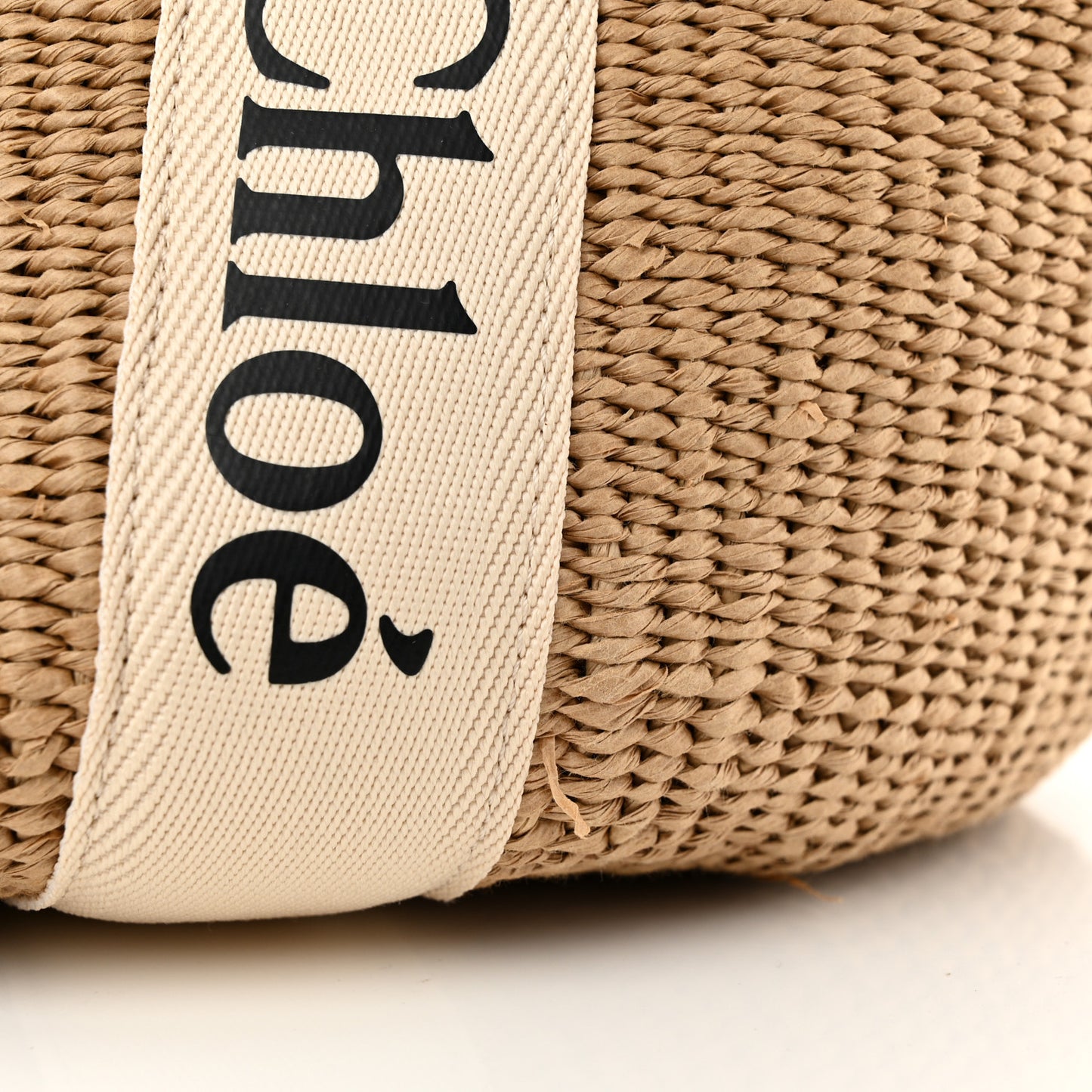 Raffia Large Woody Tote White