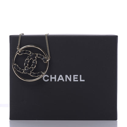 Chanel Lambskin CC Chain Necklace Gold Black 6 of 7