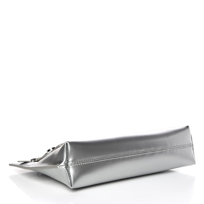 Burberry Metallic Trench Calfskin Medium Zip Lock Pouch Silver 4 of 10