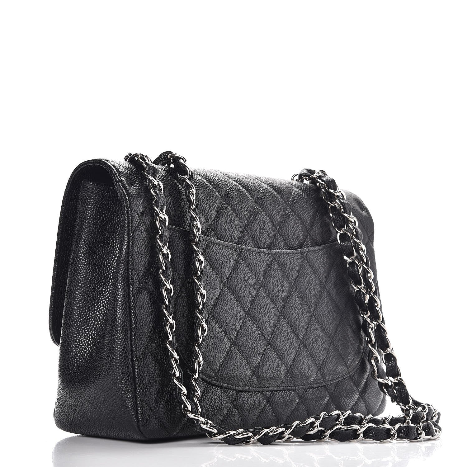 Chanel Caviar Quilted Jumbo Single Flap Black 15 of 19
