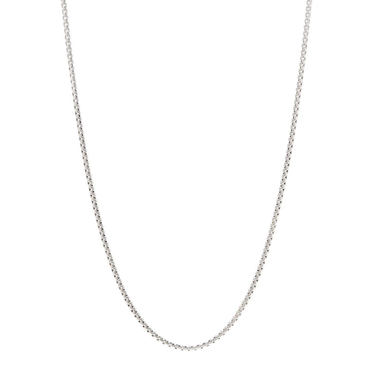 Sterling Silver 14K Yellow Gold 1.7mm Baby Box Chain Necklace 20"