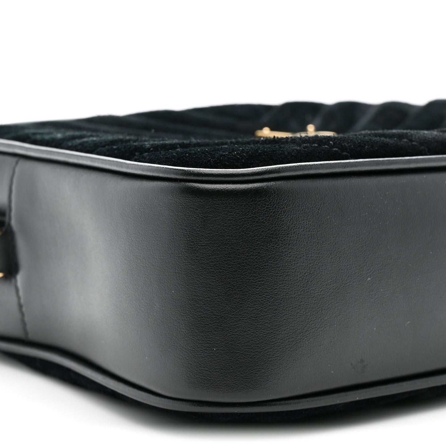 Suede Calfskin Monogram Lou Camera Bag Black