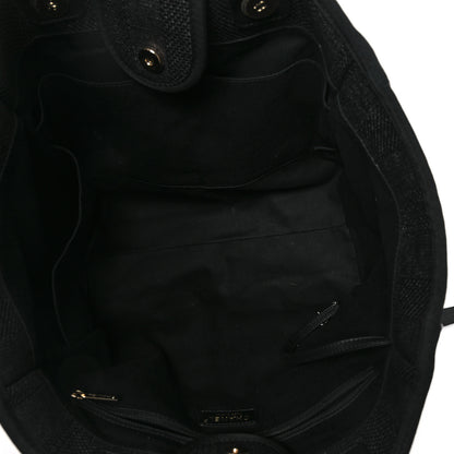 Chanel Mixed Fibers Calfskin Striped Medium Deauville Black 5 of 14