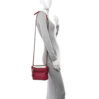 Chanel Aged Calfskin Quilted Small Gabrielle Hobo Dark Pink 2 of 11