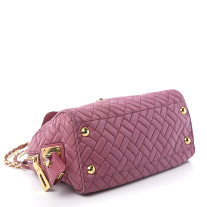 Prada Nylon Tessuto Impunture Quilted Flap Pink 4 of 10