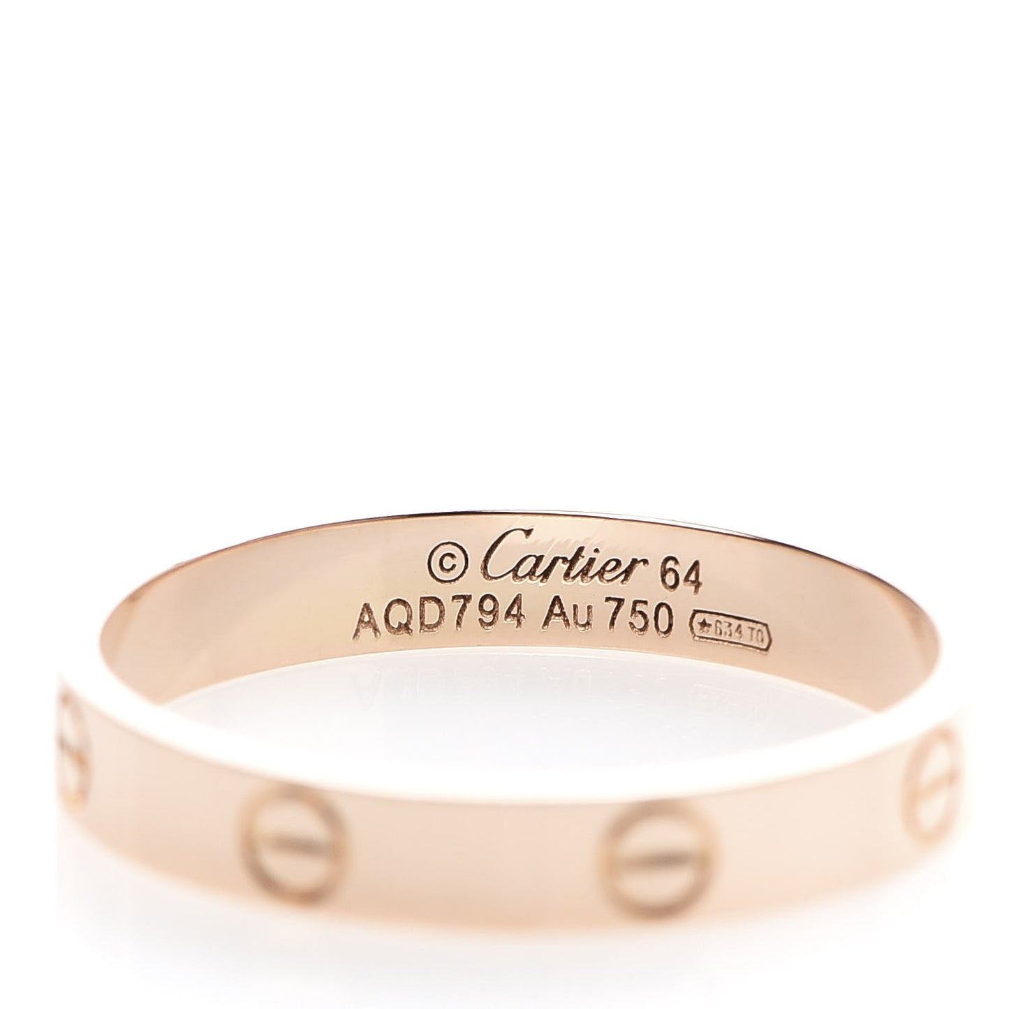 18K Pink Gold 3.5mm LOVE Wedding Band Ring 64 10.75