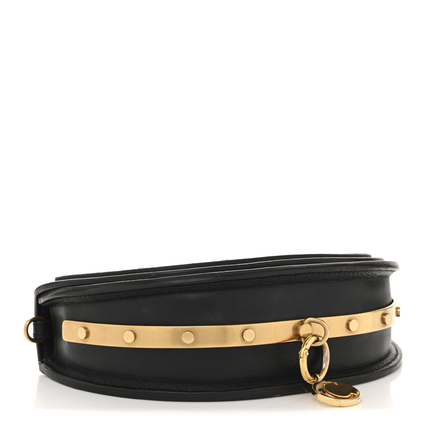Calfskin Small Nile Bracelet Minaudiere Bag Black