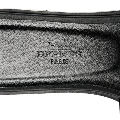 Hermes Calfskin Oran Sandals 36 Black Gold 7 of 10