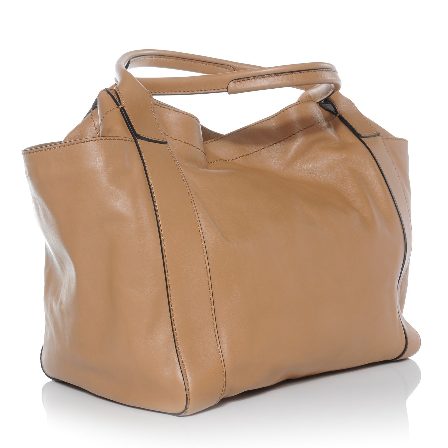 Nappa Leather Tote Camel