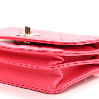Chanel Lambskin Quilted Mini Trendy CC Wallet On Chain WOC Pink 9 of 9