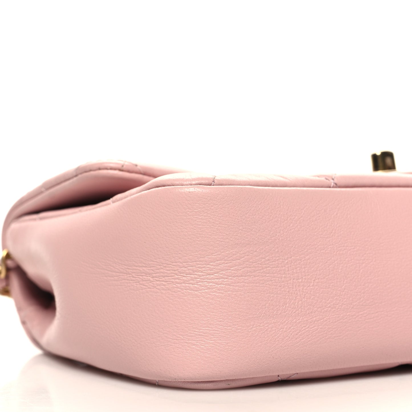 Lambskin Quilted Mini Heart Charms Flap Light Pink