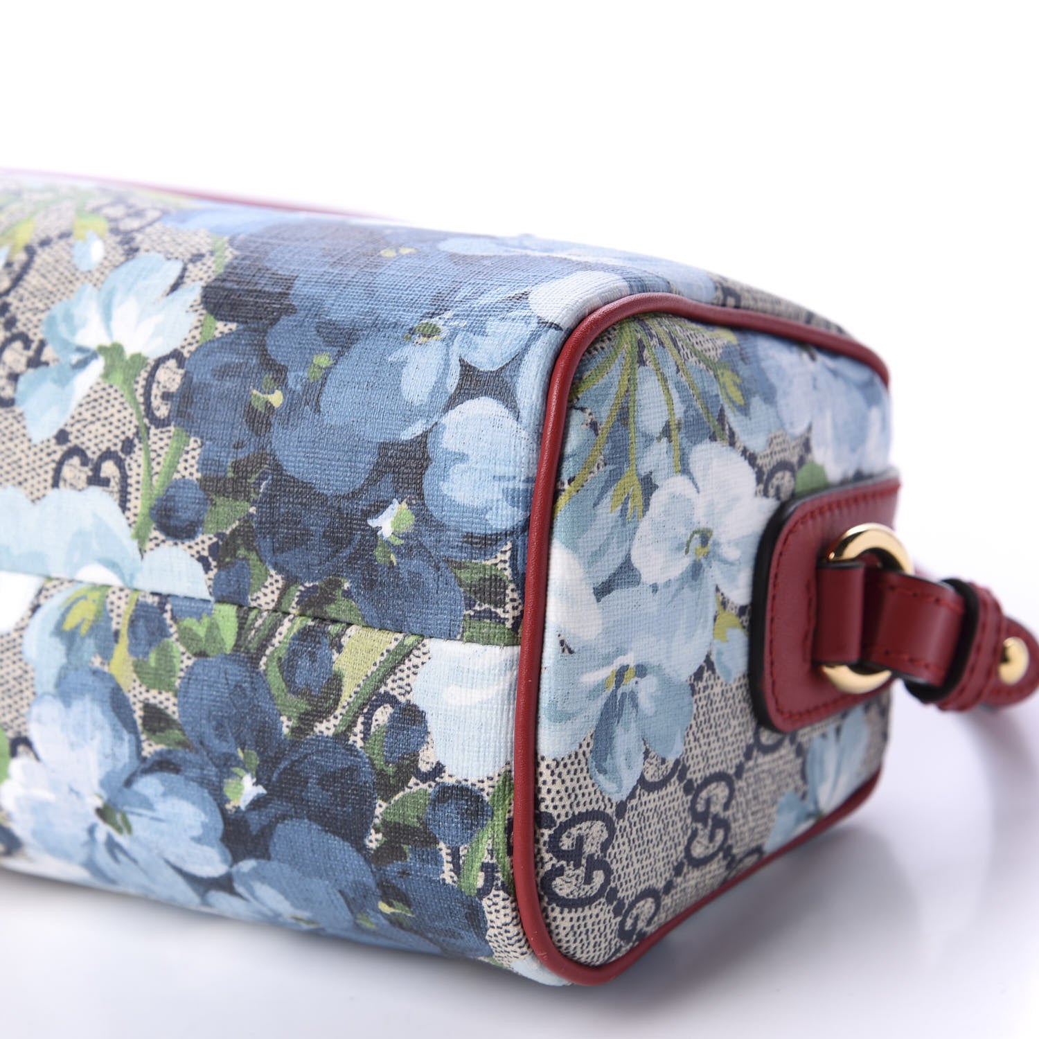 Gucci GG Supreme Monogram Blooms Mini Boston Navy Blue Hibiscus 8 of 12